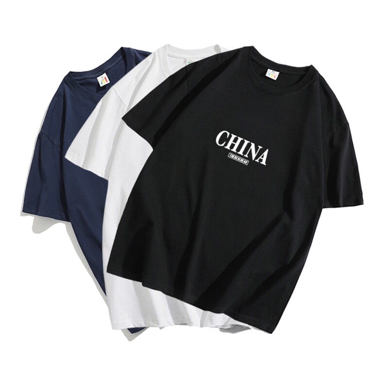 T66大码男女休闲圆领短袖五分半袖宽松T恤字母印花团队服夏装TEE,男装T恤,星座115A-1