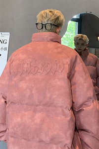 港风PU皮复古做旧设计钢印棉衣男MY77096P130控198抖控228图片