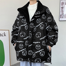 新款冬季加绒加厚羊羔绒双面穿保暖外套棉衣男装潮MY101P95，男装棉衣，电商A086