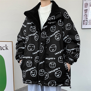 新款冬季加绒加厚羊羔绒双面穿保暖外套棉衣男装潮 MY101P95图片