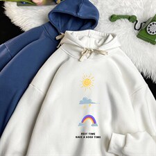 WY2141-P35加绒款-P40纯棉连帽卫衣男大码运动帽衫宽松薄，男装卫衣，电商A040