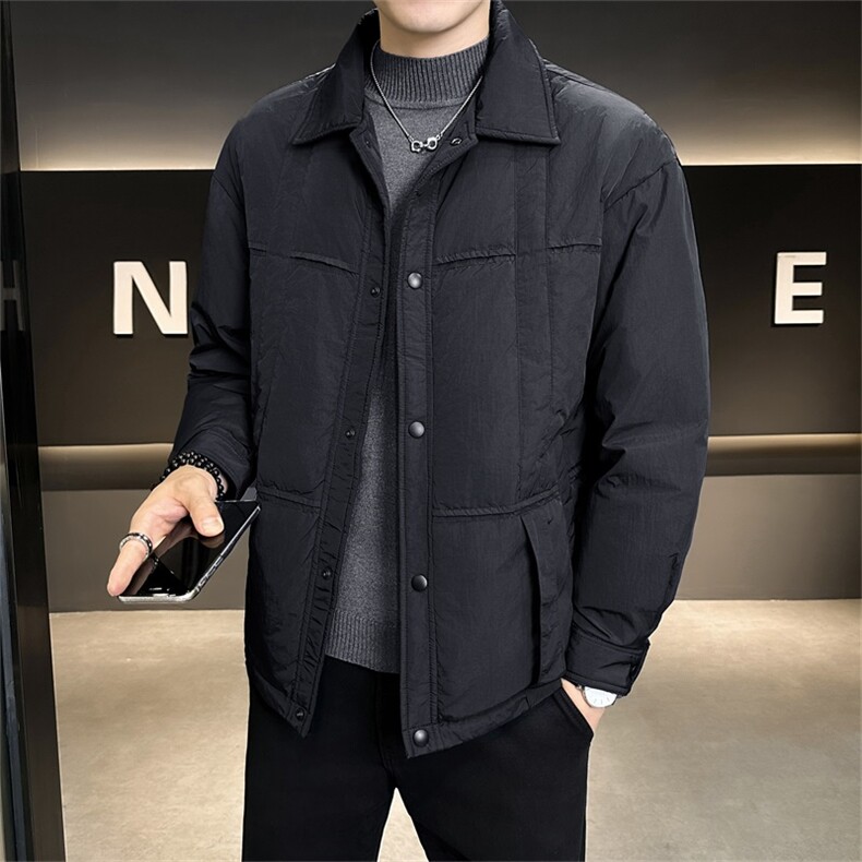 标90白鸭绒店主风翻领宽松轻薄保暖羽绒服外套男M629-P285,男装羽绒服,电商A413