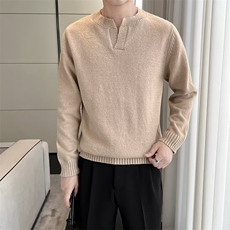 V领毛衣男秋冬季外穿长袖保暖高级感宽松慵懒风打底针织衫S565，男装针织衫/毛衣，星座1116A-2（原606A-1）