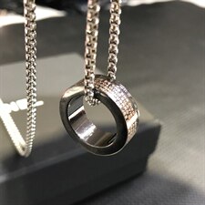 G1841欧美戒指吊坠个性项链创意男士钛钢吊坠T恤链毛衣链配饰，项链，星座510A-2