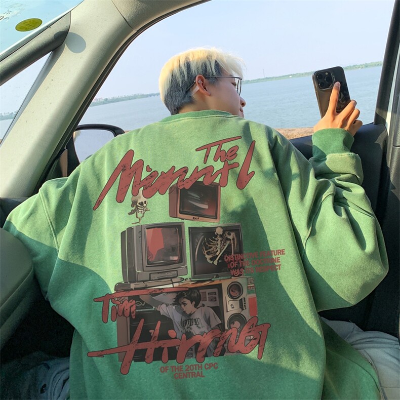 美式重磅水洗做旧圆领卫衣力推大码男XZ517A--3-ZH2710-P58,男装卫衣,星座517A-3