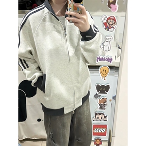 抖音得物高品质 美式高街重磅结构设计拼接织带立领卫衣外套 CM42图片