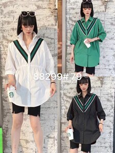 爱美欧 新款现货织带衬衣图片