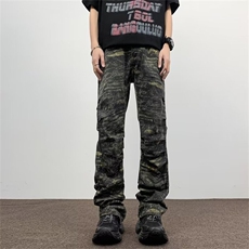 迷彩工装裤男款夏季潮牌美式高街直筒休闲裤T1714P50，男装休闲裤，星座1116-2