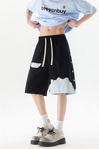 8XL-M 特大码短裤男夏季新款大码vibe破洞拼接高街短裤DK1518P50图片