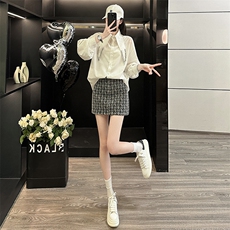 女款春季新款简约宽松尖领百搭纯色长袖衬衣设计感时尚休闲衬衣潮，女装衬衫，江南
