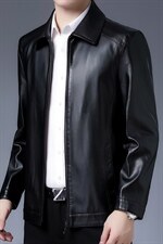 BH802钱塘2020-2中年男士冬季厚款加绒休闲简约皮衣外套P140，男装皮衣，钱塘207-2