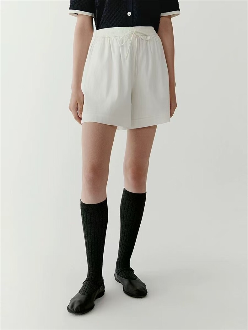 禾女装2025春夏新款紧密麻弹短裤时尚百搭，女装短裤/热裤，泰合衣坊