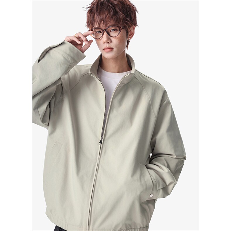 2026春季新款简约百搭纯色立领大码夹克外套男J6501-特P60控128，男装夹克，电商A001-1