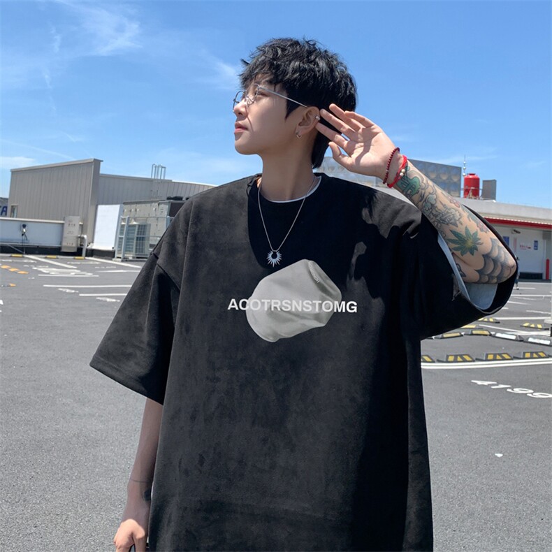 量大优供视频重磅麂皮绒短袖T恤男JPDX239-特P19,男装T恤,电商B367