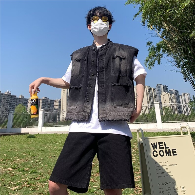 秋季新款小香风韩版设计感牛仔外套宽松直筒夹克男J705-P48,男装夹克,星座1109-3