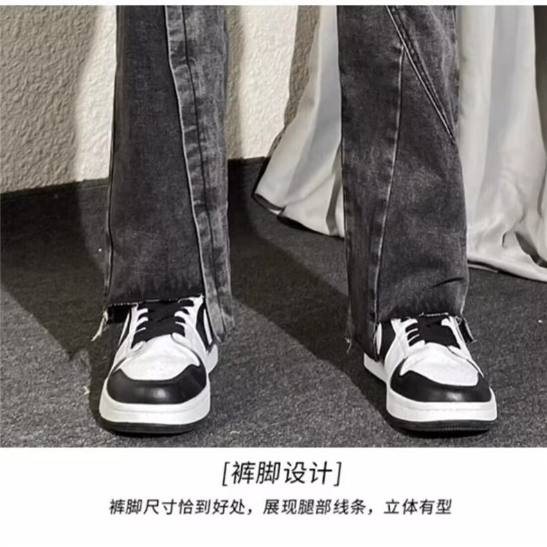 1506/Q51610/P49重工拼接牛仔裤炸街痞帅裤子设计感高级直筒裤,男装牛仔裤,星座1506