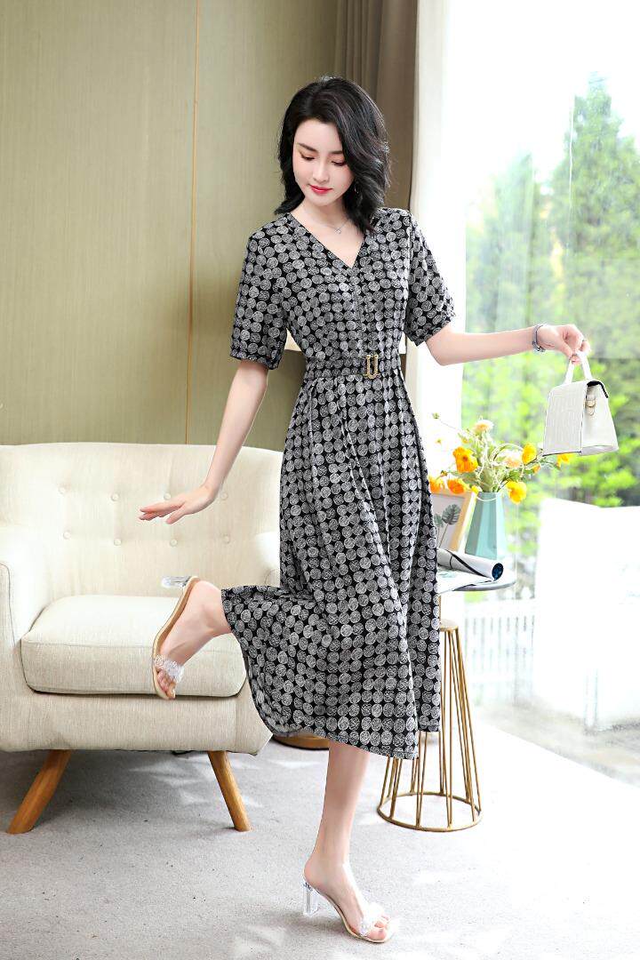 现货～新款连衣裙～气质款～L到4XL，女装连衣裙，欧雅思丹尔