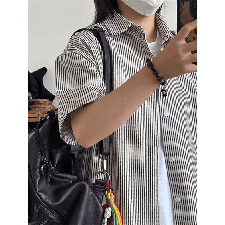 复古衬衫男夏装港风学生宽松趣味新款男装上衣513DC1855P28,男装衬衫,星座513