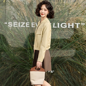 小皮衣外套女款2025新款春秋爆款小个子短款立领高级感机车皮夹克图片