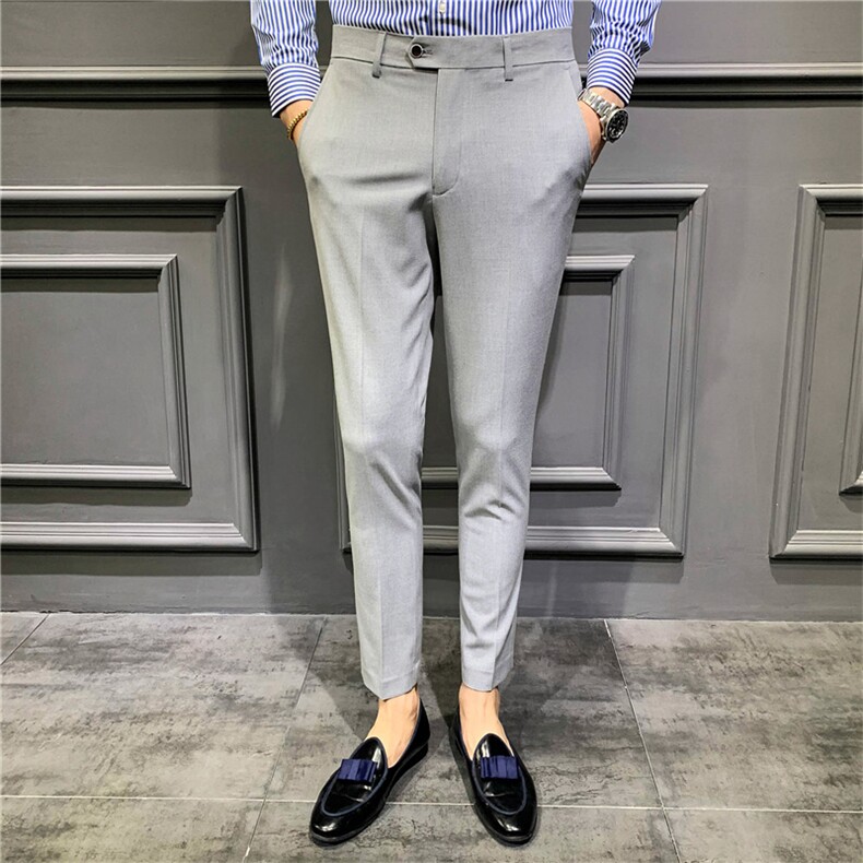 裤子男韩版潮流秋冬季新款九分小西裤男士修身垂感西装长裤，男装西裤，星座505-2（原电商A260-1)