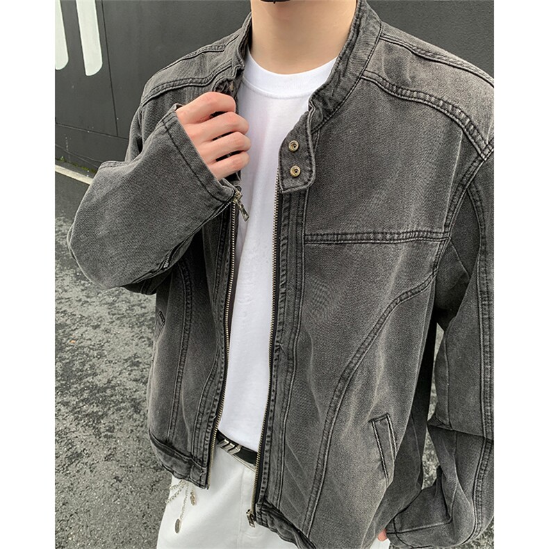 哈灵顿工装夹克复古拉链美式宽松立领短款上衣外套3629-P98控158,男装夹克,电商B295