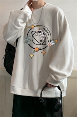 圆领卫衣男大码加厚加绒长袖t恤男S6142-P28加绒款-P33，男装卫衣，电商A040