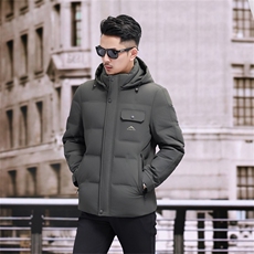 中青年90绒轻薄羽绒服外套男秋冬拆卸帽时尚休闲羽绒服夹克，男装夹克，钱塘723