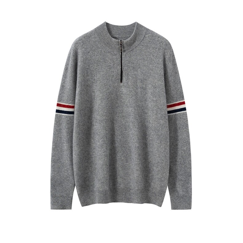 2025百搭时尚简约连帽开衫羊绒衫，男装羊绒套衫，铂欧羊绒