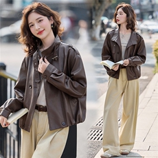 2025年秋季新品现货休闲时尚潮流皮衣外套,女装皮衣,臻衣坊,中纺服装城 2025年秋季新品现货休闲时尚潮流皮衣外套,女装皮衣,臻衣坊,中纺服装城