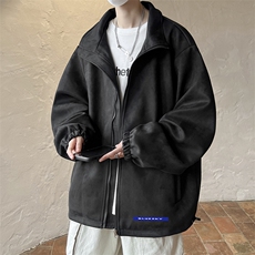 麂皮绒夹克男大码立领褂子外套JK85202-P68加绒款-P78，男装夹克，电商A040
