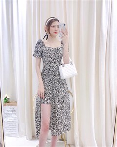 烫金豹纹连衣裙,女装连衣裙,涞蒂丝