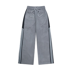 白底麂皮绒休闲裤直筒裤哈伦裤长裤A014-DY25218-P60控88，男装休闲裤，电商A014