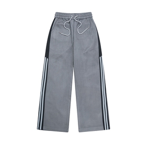 白底 麂皮绒休闲裤直筒裤哈伦裤长裤A014-DY25218-P60控88图片