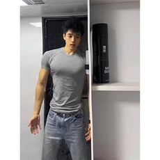 现货醋哥同款无缝提花健身短袖JS13-特批33，男装T恤，星座313A(原308A-2)