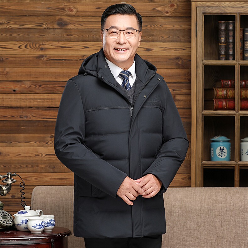 2023冬季新款男士可脱卸加厚保暖羽绒服中年休闲宽松免烫男装外套,男装羽绒服,电商B212（原钱塘6029）