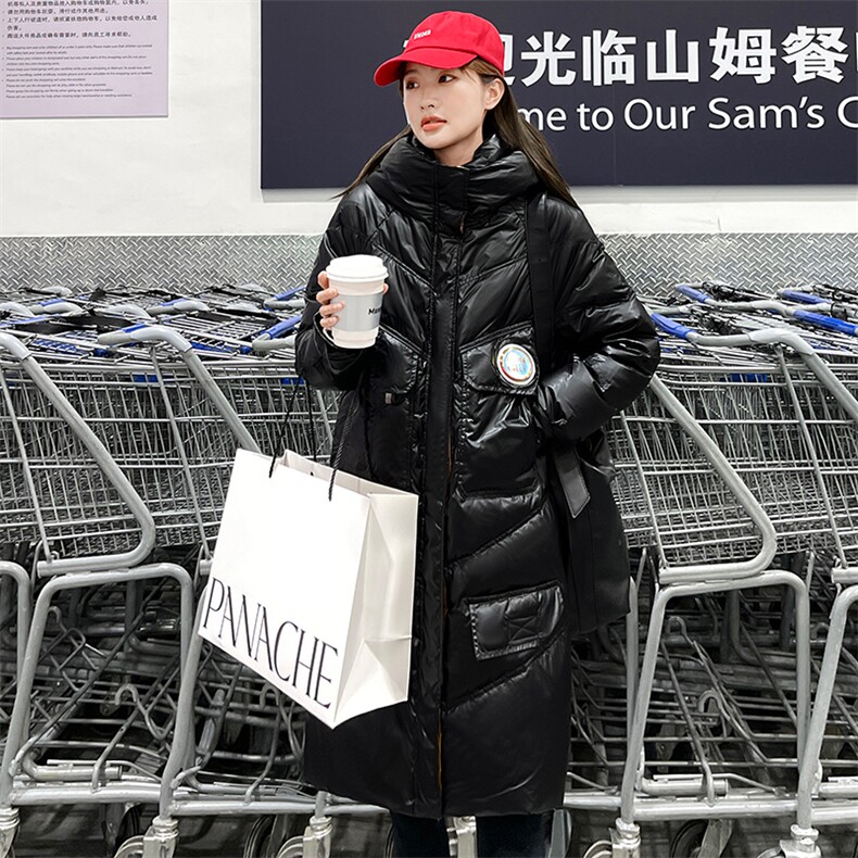 羽绒服女2021年新款中长款加厚宽松韩版白鸭绒时尚冬季保暖外套,女装羽绒服,潮品会