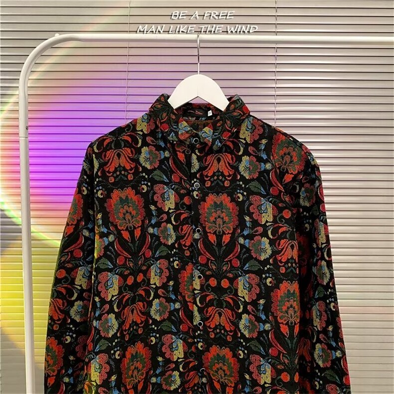 原宿长袖青春流行简约宽松型衬衫时尚潮流潮CS909P46,男装衬衫,星座1116-2