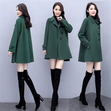芷墨冬装新款时尚毛呢外套时尚斗篷外套女双排扣毛呢外套，女装毛呢外套，芷墨服饰