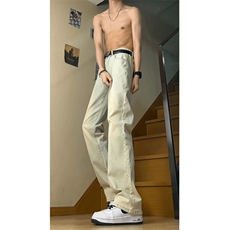 美式cleanfit渐变牛仔裤男女水洗直筒修身显瘦微喇裤S749P38，男装牛仔裤，星座1112-1