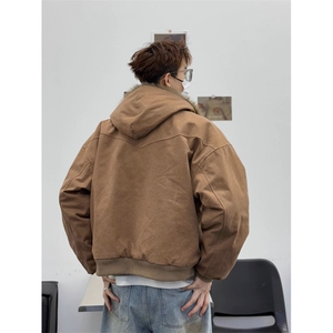 现货 WT115-P140 立体剪裁座山雕棉服男毛领外套情侣连帽夹克图片