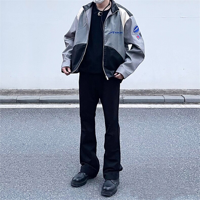纯黑色高弹修身直筒大码微喇毛边牛仔裤男K860-K866-P50,男装牛仔裤,星座205