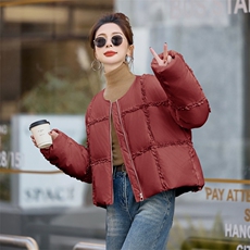 短款羽绒服女2024冬季新款小个子独特漂亮韩系减龄洋气白色面包服，女装羽绒服，卡杰菲