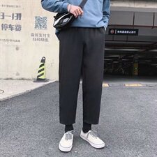 薄款冰丝裤子男士西裤直筒裤男潮流休闲裤九分裤阔腿长裤，男装西裤，星座601-1