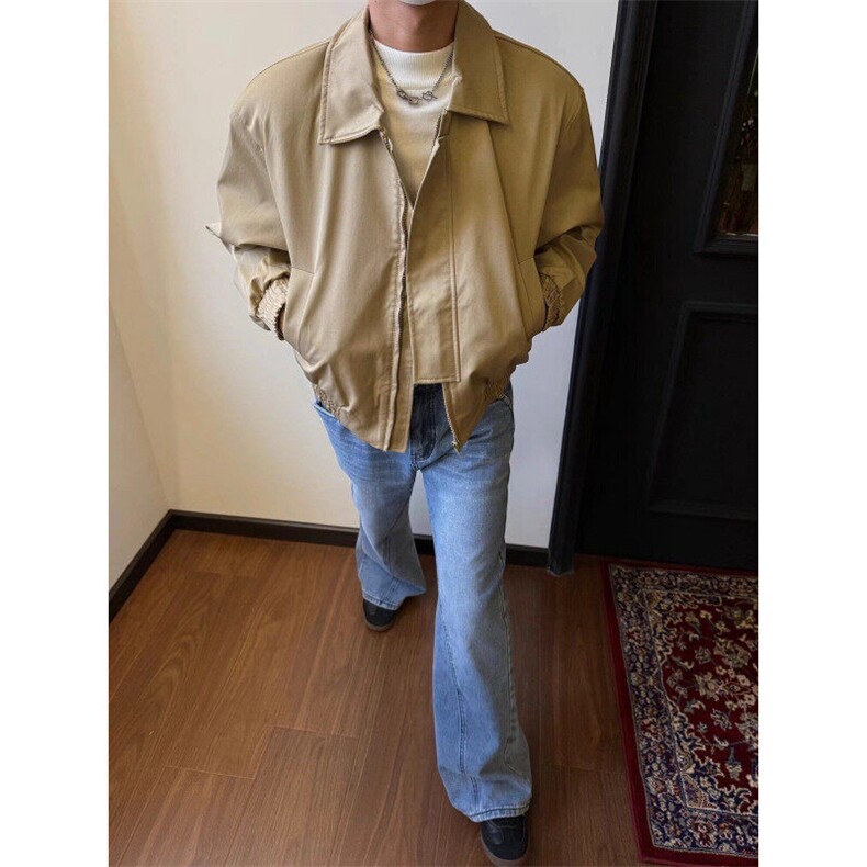 垫肩飞行员夹克高级感外套男潮牌春秋vintage棒球服L33888-p62,男装夹克,星座1008