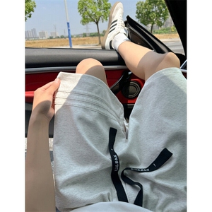 重磅三条杠运动休闲短裤男复古卫裤夏季宽松五分裤DM02,套装的穿搭干练图片