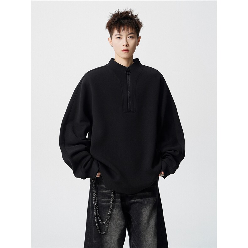 现货WY5532-P46特M-5XL高品质解构拉链立领卫衣,男装卫衣,电商D232