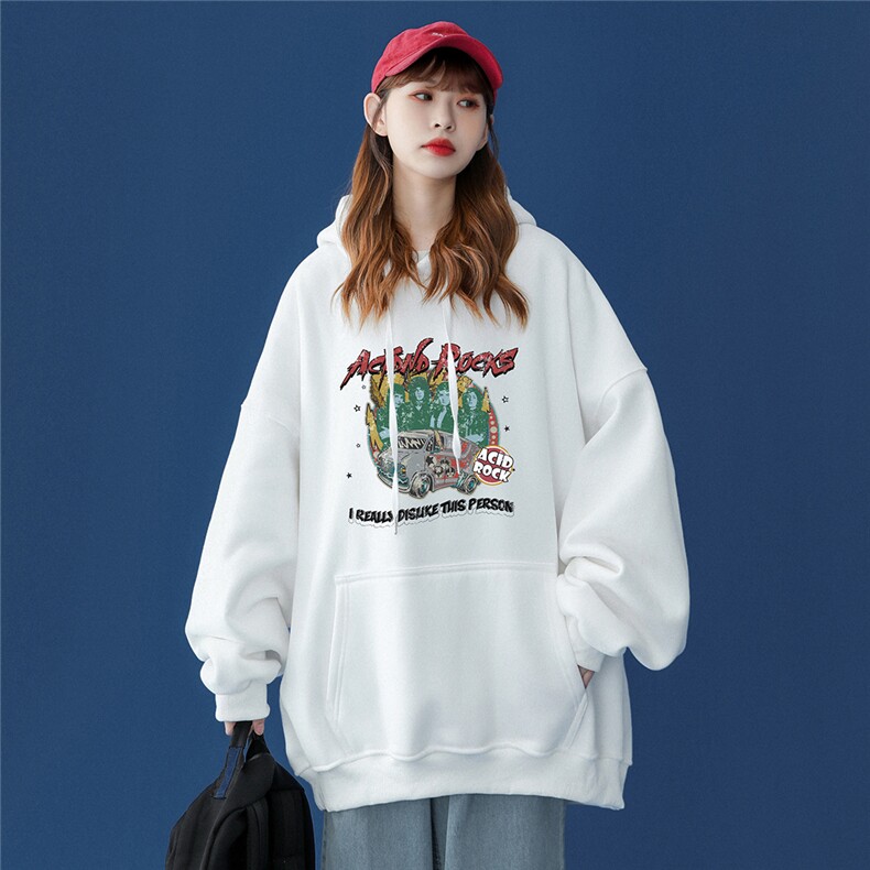 ！2023春季新品设计感小众欧美印花连帽卫衣W242P35控48,男装卫衣,A247A