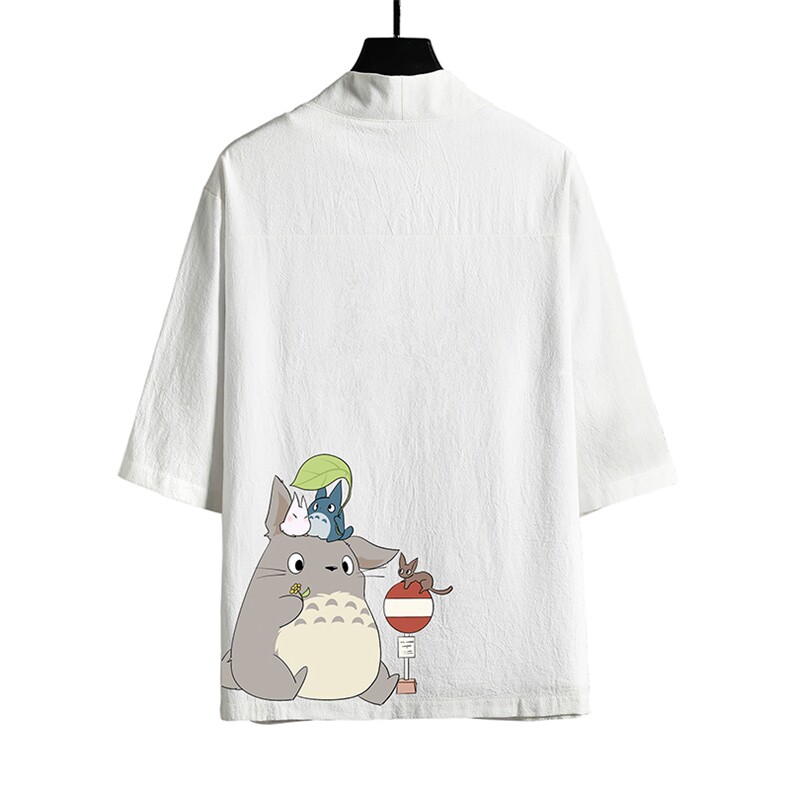 HF59152-P40风汉服男开衫外套七分袖道袍网格挂拍,男装民族服装,电商A040A