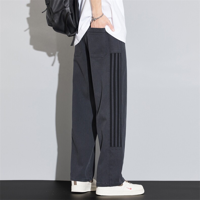 长裤男潮牌春夏季侧边麦标松紧抽绳宽松百搭直筒裤子DY528-P55,男装休闲裤,电商A178-1
