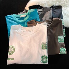 1潮流印花休闲情侣日系潮大码短袖T恤男DT7638P30毛毯平铺，男装T恤，星座226-2